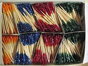 img 3 attached to 🎉 Assorted Colors Frilled Toothpicks - 2 1/2'' Length - 1000/case - Perfect Party Accessory