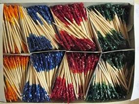 img 1 attached to 🎉 Assorted Colors Frilled Toothpicks - 2 1/2'' Length - 1000/case - Perfect Party Accessory