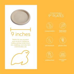 img 3 attached to 🌍 Earth's Natural Alternative: 100% Compostable Disposable Paper Plates Bulk [9" 50 Pack]