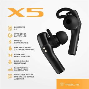 img 3 attached to TREBLAB X5 - High-End Bluetooth 5.0 Earbuds: True HD Sound, Deep Bass, Best Sports Running Truly Wireless Headphones with Noise Cancelling Mic, Waterproof IPX4 (Renewed)