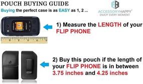 img 2 attached to 📱 Black Leather Flip Cell Phone Holder Belt Case + Swivel Clip - Compatible with Kyocera FLIP Phones & Insulin Pump Inhaler - Hip Holster Phone Pouch Case