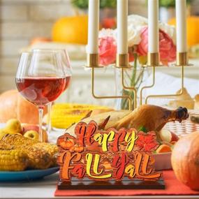 img 2 attached to 🍂 Blulu Happy Fall Y'all Party Decoration: Thanksgiving Pumpkins Table Centerpieces for Autumn Harvest Time & Fall Festival Decorations - 7.87 x 4.72 Inch