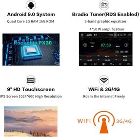 img 2 attached to 🚗 Upgrade your Toyota Corolla with the Dasaita Android 9.0 Car Audio Stereo 10.2"! Enjoy Bluetooth Multimedia, GPS Navigation, Music, and Video Player with this Touchscreen Quad Core 2G + 16G Head Unit designed for 2014-2016 models.