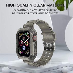 img 2 attached to 📱 Прозрачный мягкий силиконовый спортивный ремешок для часов iWatch для Apple Watch Series 6/5/4/SE - черный 40 мм: Обзор прозрачного ремешка, цена и совместимость