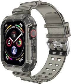 img 4 attached to 📱 Прозрачный мягкий силиконовый спортивный ремешок для часов iWatch для Apple Watch Series 6/5/4/SE - черный 40 мм: Обзор прозрачного ремешка, цена и совместимость