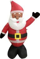 🎅 enhance your holiday spirit with nicky bigs novelties 48 inch ethnic santa holiday inflatable yard decoration - multicolor! logo