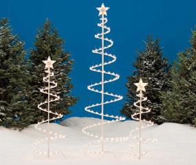 img 2 attached to 🎄 Lighted Spiral Christmas Trees Set - 3 Ft, 4 Ft, and 6 Ft - Winter Wonder Lane - Perfect Holiday Decorations