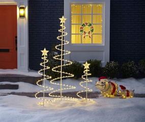 img 1 attached to 🎄 Lighted Spiral Christmas Trees Set - 3 Ft, 4 Ft, and 6 Ft - Winter Wonder Lane - Perfect Holiday Decorations