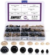 👀 enhance your dolls and plush animals with swpeet 190pcs black safety eyes and 10 pcs noses set - perfect for teddy bears, puppets, and animal making! logo