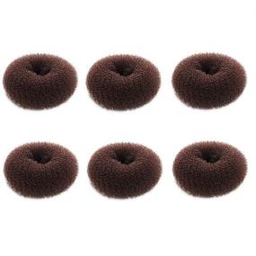 img 4 attached to 🎀 Easy-to-Use Mini Hair Bun Maker for Little Girls - 6 PCS Chignon Hair Donut Sock Bun Form for Short and Thin Hair (Small Size 2 Inch, Dark Brown)