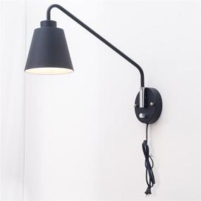 img 4 attached to 🎁 Versatile Modern Dimmable Rotatable Wall Sconce: Matte Black 5.9'' Bedside Lamp, 2-in-1 Mount – Ideal for Christmas, TV Wall, Study Room, Bathroom – Perfect New Year Present! (1-Pack, E26, MAX 60W)