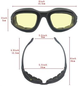 img 3 attached to 🤩 Bernard Bertha Padded Motorcycle Riding Glasses Goggle Kit - 4 Lens Kit for Outdoor Sports & Activities