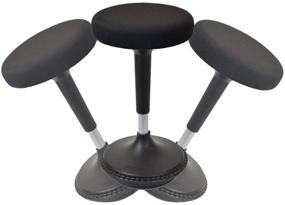 img 4 attached to 🪑 Uncaged Ergonomics Wobble Stool Standing Desk Balance Chair: Adjustable Height, Active Sitting, Swiveling, Perching for Adults and Kids, Black