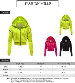 img 1 attached to FashionMille Fleece Hoodie Outwear Jacket FWJ1076 NEONLIME L