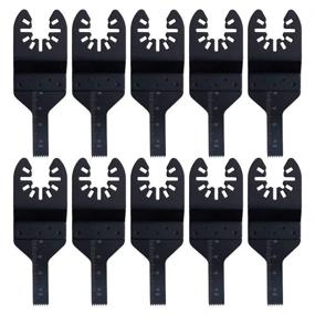 img 4 attached to 🔪 Versatile 10 pcs Wood Metal Quick Release Saw Blades for Oscillating Multitools - Compatible with Fein, Porter Cable, Black and Decker, Genesis, Dremel, Craftsman, Dewalt, Chicago