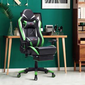 img 3 attached to ➡️ Ficmax Green Massage Gaming Chair: Big and Tall Computer Gamer Chair with Footrest, Reclining Video Game Chair for E-Sport – Headrest and Lumbar Support Included