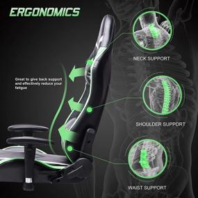 img 1 attached to ➡️ Ficmax Green Massage Gaming Chair: Big and Tall Computer Gamer Chair with Footrest, Reclining Video Game Chair for E-Sport – Headrest and Lumbar Support Included