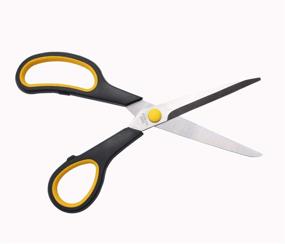 img 2 attached to 🔪 Multipurpose 9.5" Fabric Scissors: Soft Comfort-Grip, Sharp Titanium Coated, Forged Stainless Steel, Tailor Sewing, Craft Paper Shears & More - Colorful Office Scissors 2-Pack