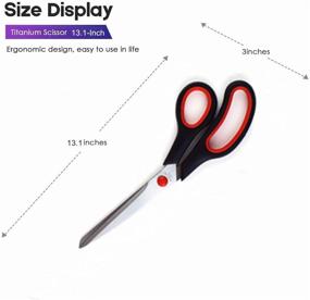 img 1 attached to 🔪 Multipurpose 9.5" Fabric Scissors: Soft Comfort-Grip, Sharp Titanium Coated, Forged Stainless Steel, Tailor Sewing, Craft Paper Shears & More - Colorful Office Scissors 2-Pack