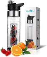 discover the new aquafrut bottom loading fruit infuser water bottle - enhance your hydration with bpa free tritan plastic - leak proof design - 24 oz capacity - includes infusion recipe ebook (black) logo