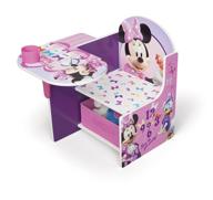 🪑 delta children chair desk: disney minnie mouse edition with convenient storage bin logo