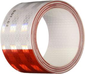 img 1 attached to 🚛 Safe Way Traction 2" x 12' Roll 3M 983 Series Diamond Grade Conspicuity Trailer DOT-C2 Reflective Safety Tape Red & White 6”/ 6” Pattern 983-326: Enhance Trailer Safety with High-Visibility Reflective Tape