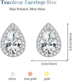 img 2 attached to 💍 DHQH Teardrop Stud Earrings for Bridesmaids - 4/6 Pairs Classic Cubic Zirconia Jewelry for Women and Girls. Perfect Gift for Brides and Bridesmaids, Proposal and Wedding Accessories I Couldn’t Tie the Knot Without You.