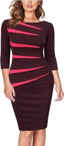 img 1 attached to FORTRIC Sleeve Stitching Bodycon Business Women's Clothing for Dresses