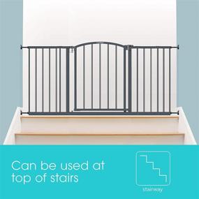 img 1 attached to 🚪 Gray Extra Wide Decor Safety Baby Gate - 27” Tall, Fits Openings of 28” to 51.5” Wide, 20” Wide Door Opening - Ideal Baby/Pet Gate for Extra Wide Doorways