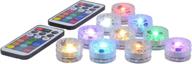 🌊 waterproof submersible led lights with remote control: flameless tea light candle, diamond shape, bright white, warm white, rgb colors - perfect for vases, fish tanks, weddings, halloween, ponds логотип