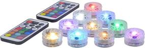 img 4 attached to 🌊 Waterproof Submersible LED Lights with Remote Control: Flameless Tea Light Candle, Diamond Shape, Bright White, Warm White, RGB Colors - Perfect for Vases, Fish Tanks, Weddings, Halloween, Ponds