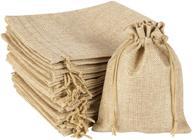 25 pack of drawstring burlap linen bags - ultimate gift or goodie 🎁 bags for jewelry, diy crafts & more - small sacks (5 x 7 inch) logo