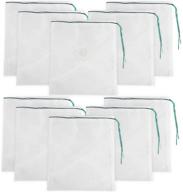 🐠 sungrow 10 pack aquarium media filter bags - 13.7” x 10” nylon mesh pouch with green drawstring, white - enhance water filtration логотип