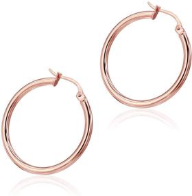 img 3 attached to 👂 0.07-inch Round Tube Hoop Earrings in Sterling Silver for Women and Girls, 0.59-inch to 2.36-inch