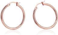 👂 0.07-inch round tube hoop earrings in sterling silver for women and girls, 0.59-inch to 2.36-inch logo