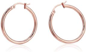 img 4 attached to 👂 0.07-inch Round Tube Hoop Earrings in Sterling Silver for Women and Girls, 0.59-inch to 2.36-inch