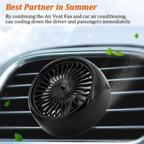 img 3 attached to USB Auto Cooling Fan with Colorful Light - Lightweight Air Vent Mounted Fan for Family Car Sedan SUV Vehicles, 3 Speeds, 360° Rotation (Air Vent Mounted)