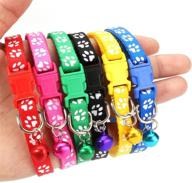 xiaolanwelc@ 12pcs/lot reflective nylon dog collar with bell - adjustable 19-32cm - heavy duty & all weather - ideal for all breeds logo