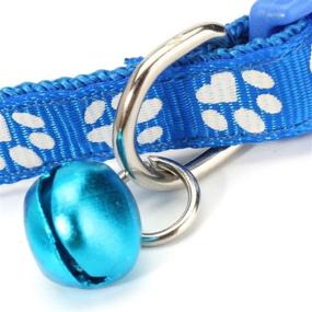 img 1 attached to Xiaolanwelc@ 12Pcs/lot Reflective Nylon Dog Collar with Bell - Adjustable 19-32cm - Heavy Duty & All Weather - Ideal for All Breeds