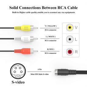 img 2 attached to Electop 4 Pin S-Video to 3-RCA Male Composite Video Cable - 1.45M (4.75FT)