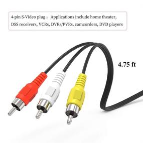 img 3 attached to Electop 4 Pin S-Video to 3-RCA Male Composite Video Cable - 1.45M (4.75FT)