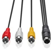 electop 4 pin s-video to 3-rca male composite video cable - 1.45m (4.75ft) logo