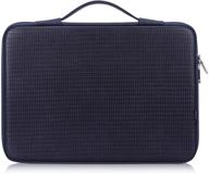 🎒 fyy waterproof leather laptop sleeve bag case with inner tuck net - fits 12-13.3 inches laptops, notebook, macbook air/pro, tablet, ipad navy [solid hard shape] logo