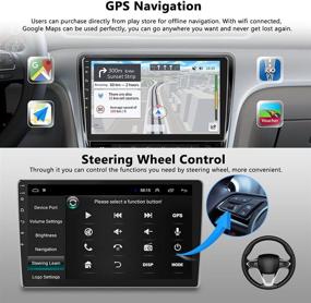 img 1 attached to 🚗 Hikity Android автомобильный стерео с GPS-навигацией 9" сенсорным экраном радио Bluetooth FM-приемник, подключение Wi-Fi, зеркальная ссылка для телефона, двойной вход USB + поддержка резервной камеры