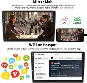 img 2 attached to 🚗 Hikity Android автомобильный стерео с GPS-навигацией 9" сенсорным экраном радио Bluetooth FM-приемник, подключение Wi-Fi, зеркальная ссылка для телефона, двойной вход USB + поддержка резервной камеры