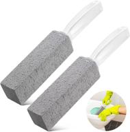 🚽 efficient 2 pack toilet cleaner tool for hard water stain & build-up removal: ergonomic handle, pumice stone, stain ring remover - ideal for toilet, pool, bathroom, sink logo