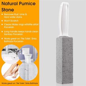 img 2 attached to 🚽 Efficient 2 Pack Toilet Cleaner Tool for Hard Water Stain & Build-up Removal: Ergonomic Handle, Pumice Stone, Stain Ring Remover - Ideal for Toilet, Pool, Bathroom, Sink