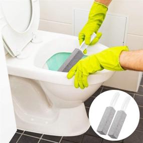 img 1 attached to 🚽 Efficient 2 Pack Toilet Cleaner Tool for Hard Water Stain & Build-up Removal: Ergonomic Handle, Pumice Stone, Stain Ring Remover - Ideal for Toilet, Pool, Bathroom, Sink