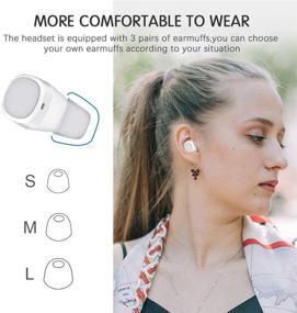 img 2 attached to 🎧 Беспроводные наушники Mxland 5.0 - наушники Bluetooth с превосходным звуком и шумоподавлением, с зарядным кейсом - для спорта, путешествий, занятий в спортзале, работы - белый