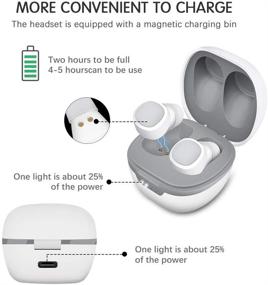 img 1 attached to 🎧 Беспроводные наушники Mxland 5.0 - наушники Bluetooth с превосходным звуком и шумоподавлением, с зарядным кейсом - для спорта, путешествий, занятий в спортзале, работы - белый